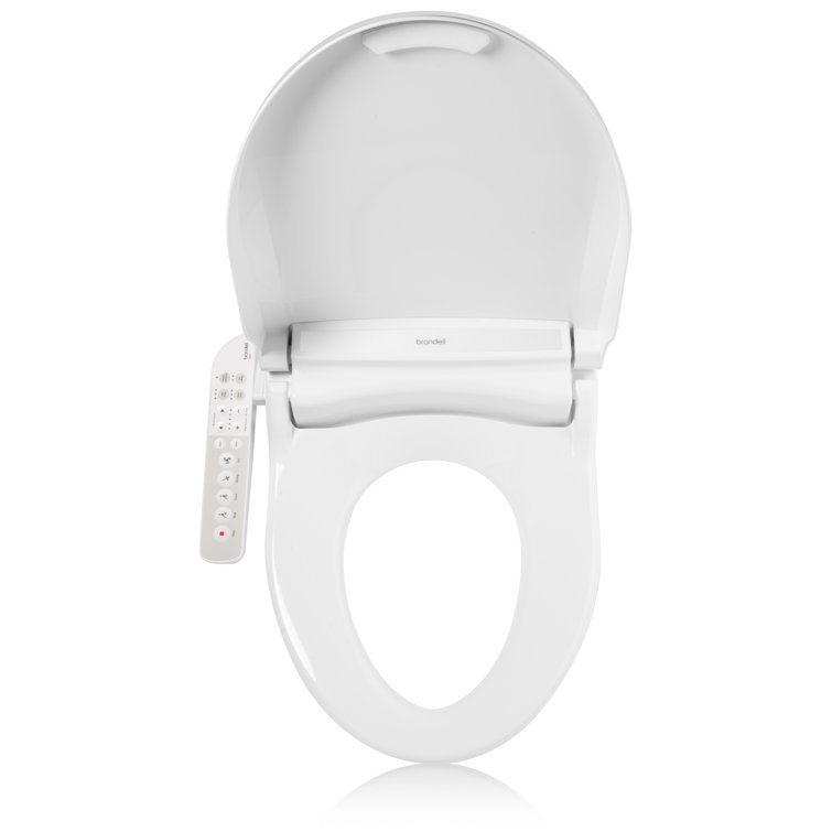 White Elongated Sidearm Bidet Seat with Warm Air Dryer