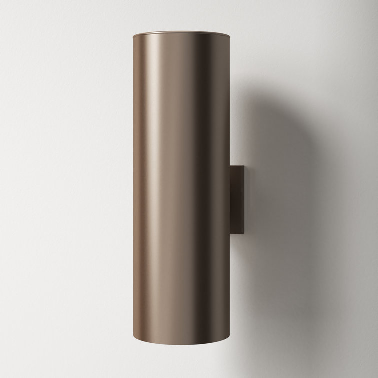 Bronze 2-Light Cylinder Outdoor Aluminum Wall Sconce