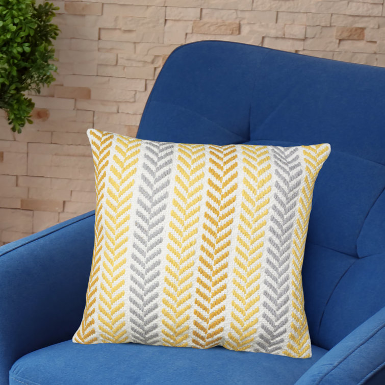 Hand-Woven Chevron Cotton Throw Pillow