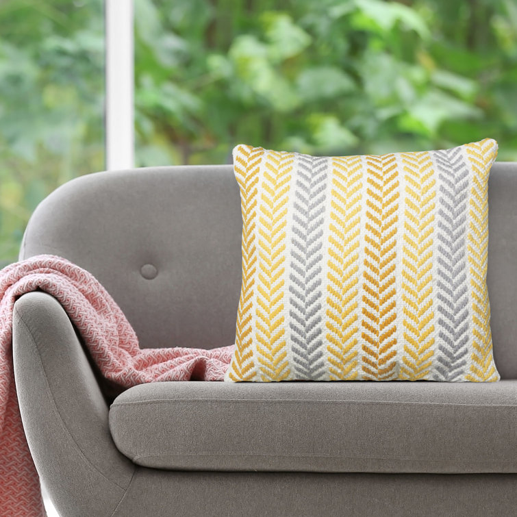 Hand-Woven Chevron Cotton Throw Pillow