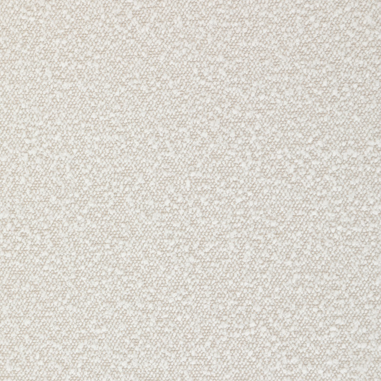 Petra Contemporary Cream Boucle and Oak Oval Ottoman