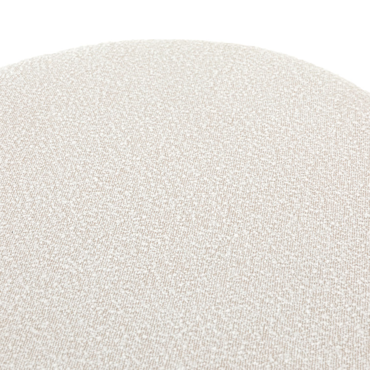Petra Contemporary Cream Boucle and Oak Oval Ottoman