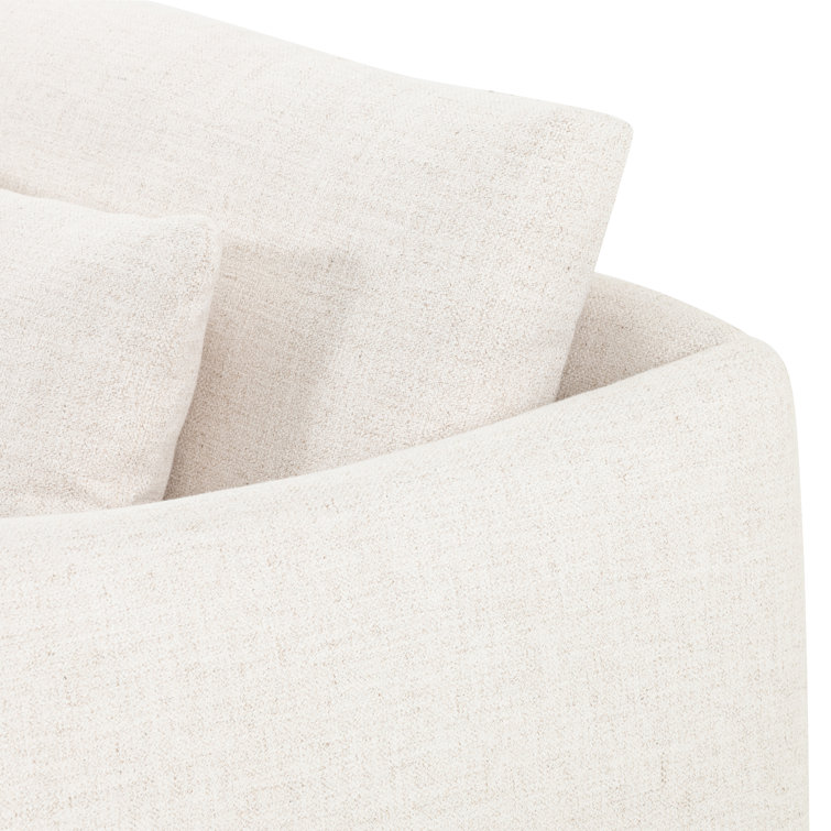 Dover Crescent Tufted Track Arm Sofa with Wood Accents