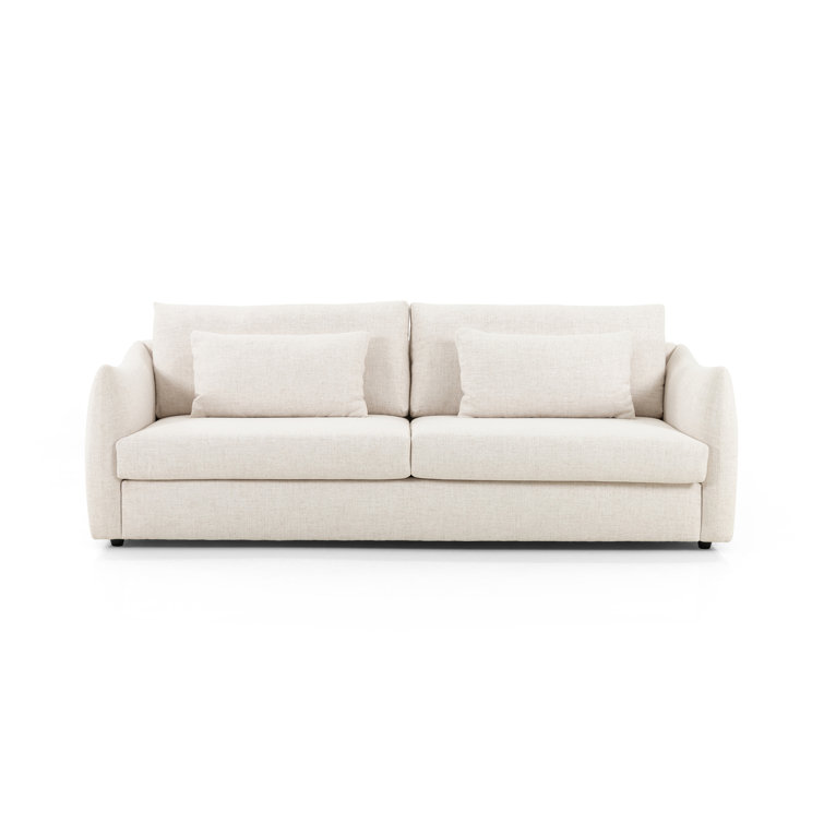Dover Crescent Tufted Track Arm Sofa with Wood Accents