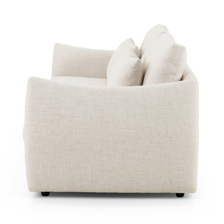 Dover Crescent Tufted Track Arm Sofa with Wood Accents