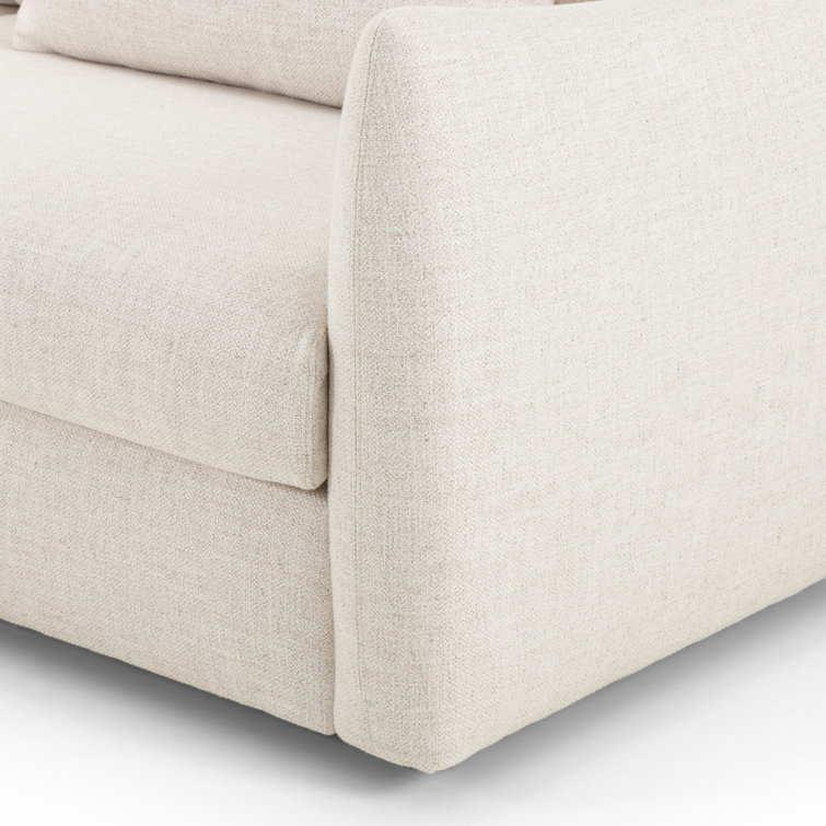 Dover Crescent Tufted Track Arm Sofa with Wood Accents