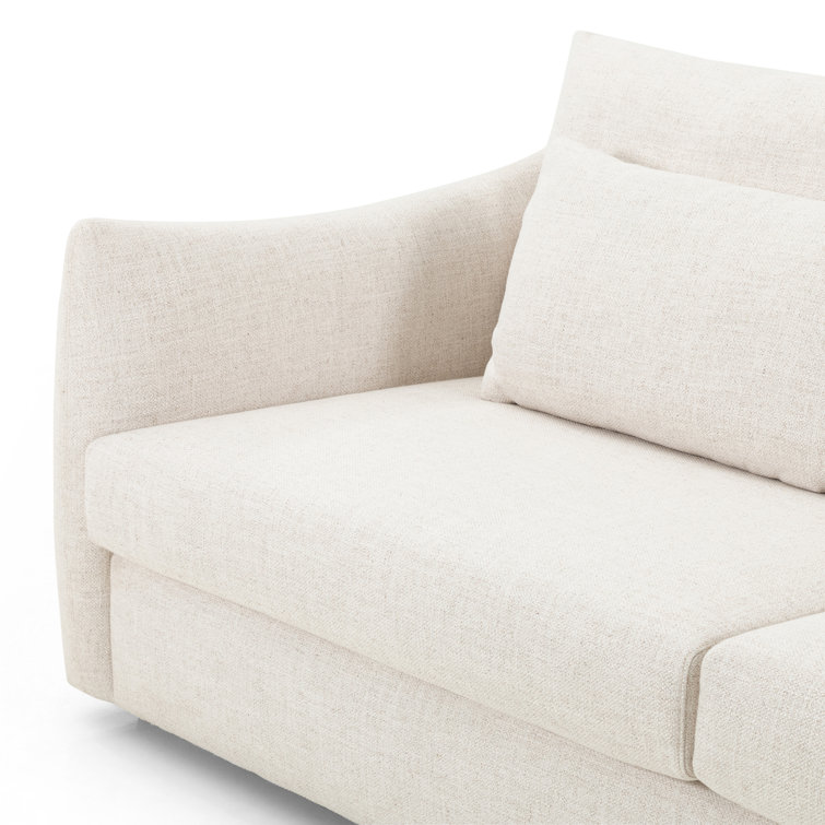 Dover Crescent Tufted Track Arm Sofa with Wood Accents