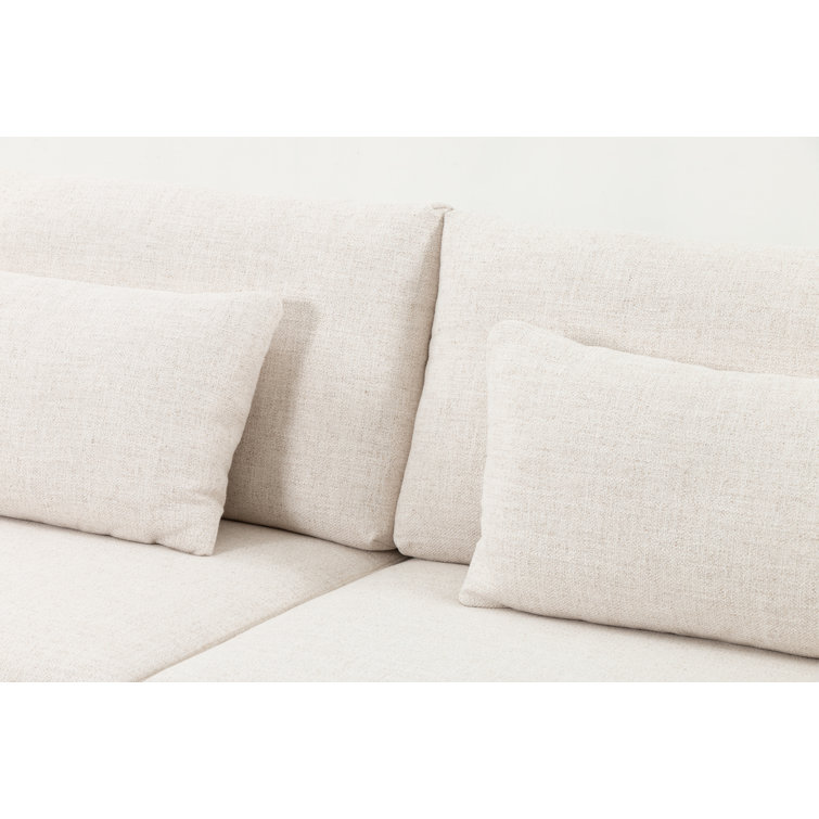 Dover Crescent Tufted Track Arm Sofa with Wood Accents