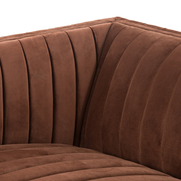 Surrey Auburn Tufted Leather Stationary Sofa 97"