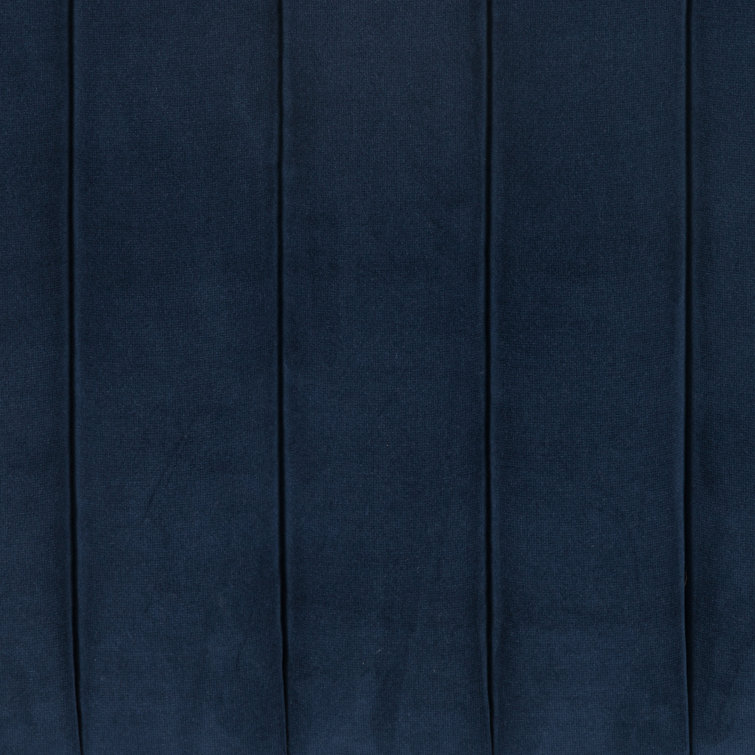 Sapphire Navy Velvet Square Upholstered Ottoman