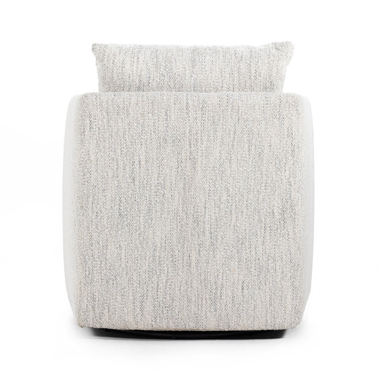 Merino Cotton Swivel Barrel Chair with Feather Cushion