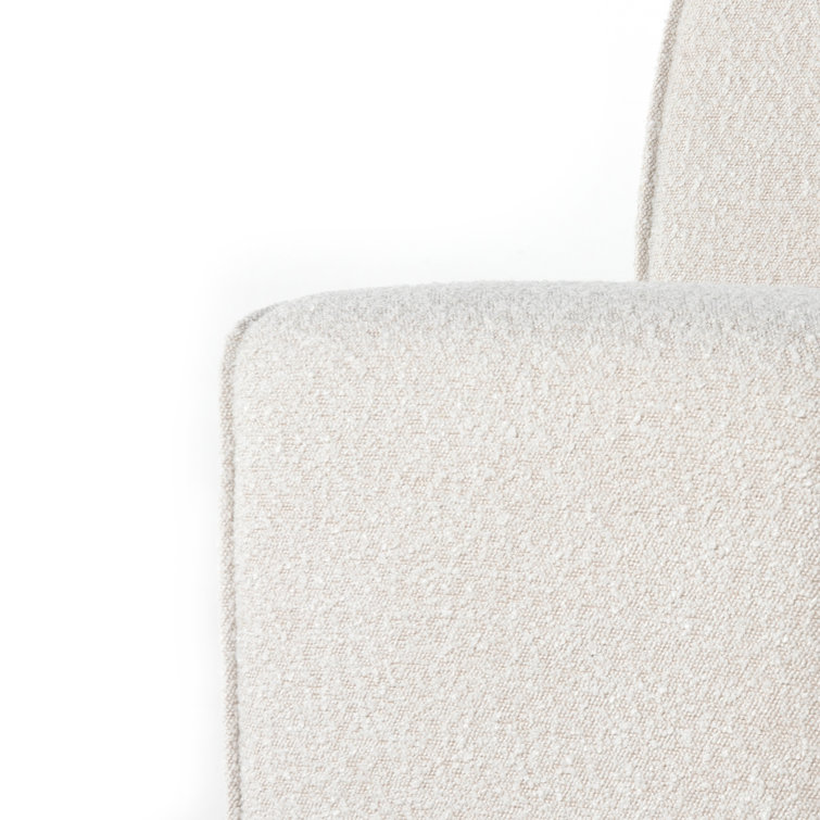 Knoll Natural Upholstered Linen Side Chair with Beech Wood Legs