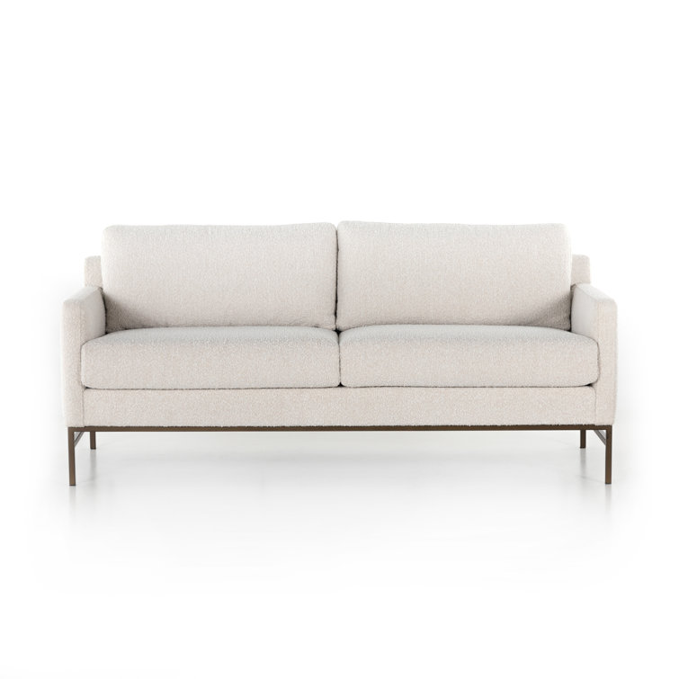 Knoll Natural Tufted Fabric Sofa with Metal Base
