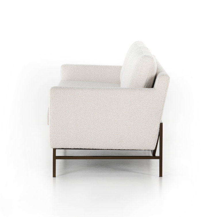 Knoll Natural Tufted Fabric Sofa with Metal Base
