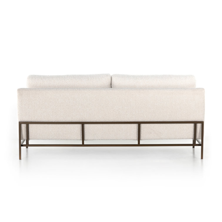 Knoll Natural Tufted Fabric Sofa with Metal Base
