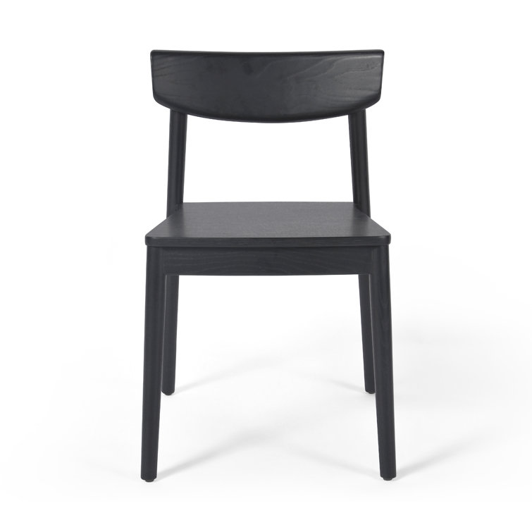 Maddie Black Solid Wood Upholstered Side Chair