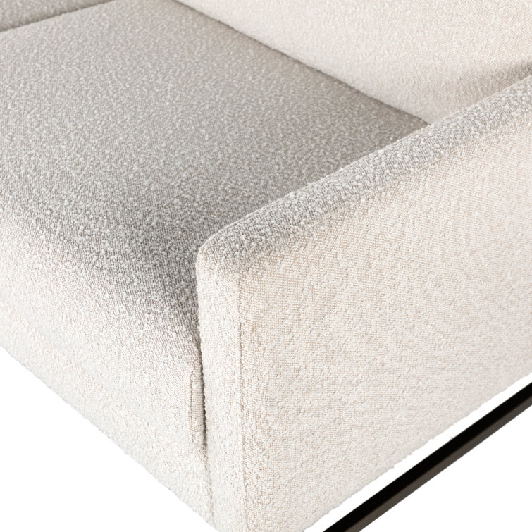 Knoll Natural Tufted Fabric Sofa with Metal Base