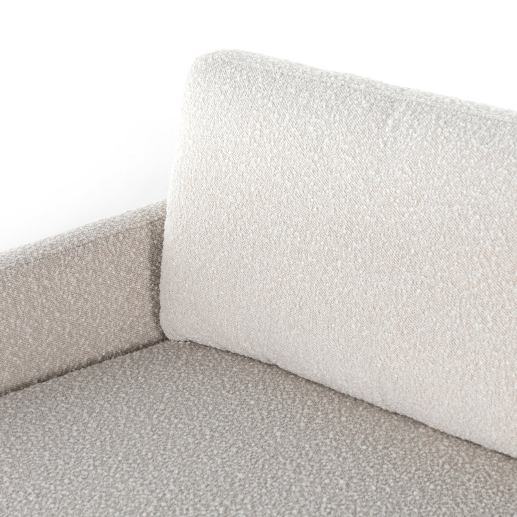 Knoll Natural Tufted Fabric Sofa with Metal Base