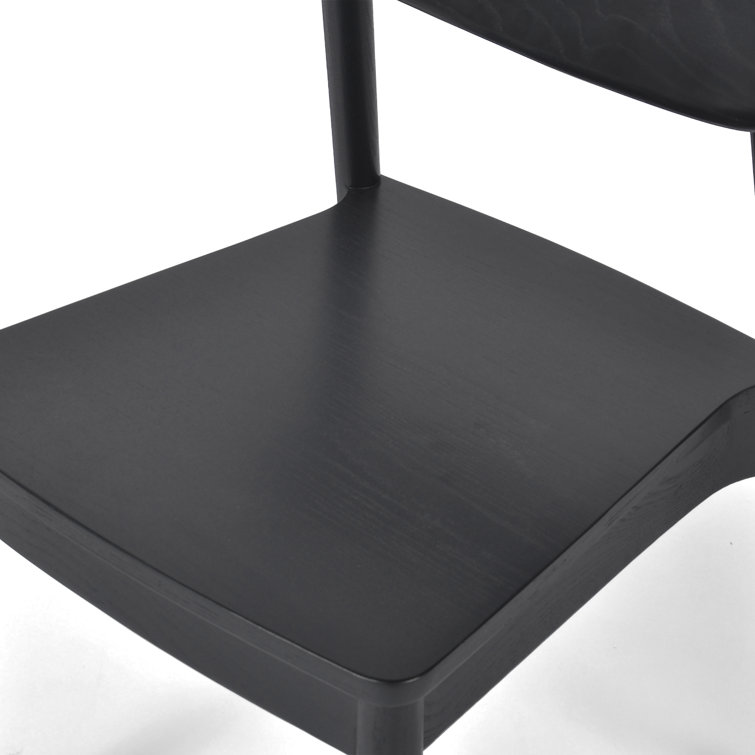 Maddie Black Solid Wood Upholstered Side Chair