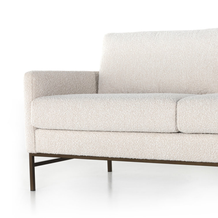 Knoll Natural Tufted Fabric Sofa with Metal Base