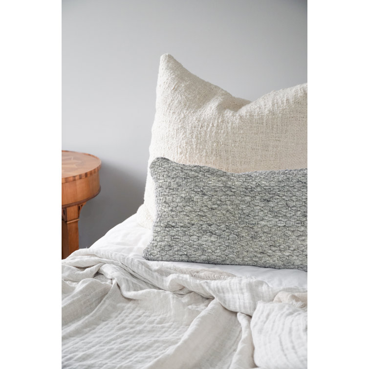 Cozy Cotton White Boucle 26x26 Throw Pillow