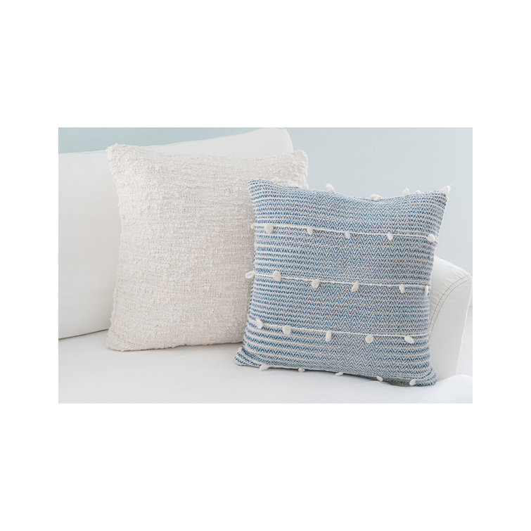 Cozy Cotton White Boucle 26x26 Throw Pillow