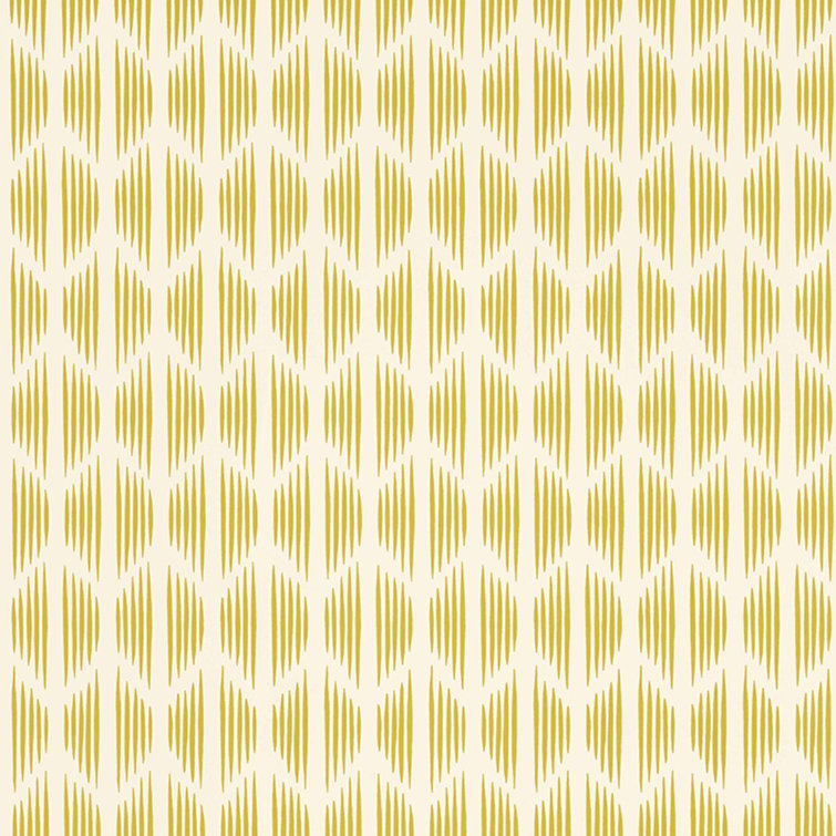 Ovington Yellow and Off-White Mid Scale Print Wallpaper