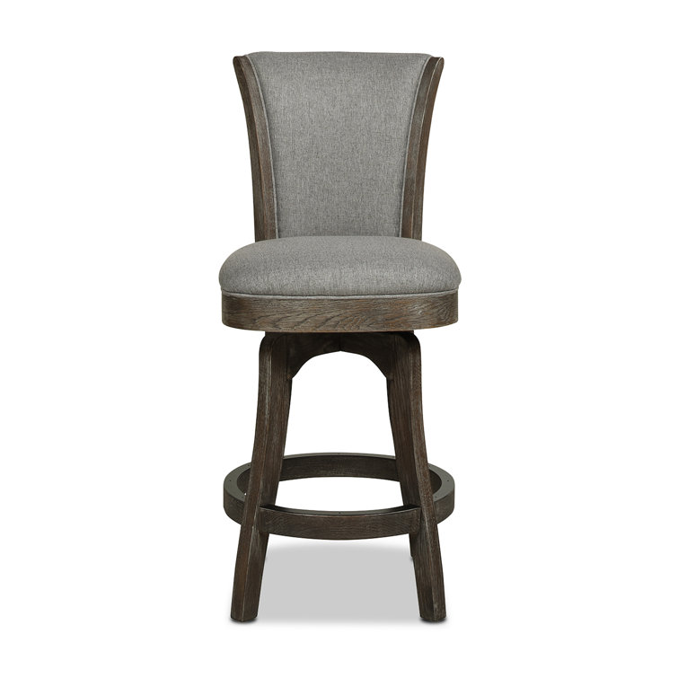 Henry Heathered Grey Oak 27" Swivel Counter Height Bar Stool