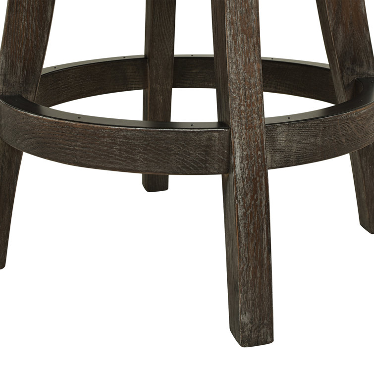 Henry Heathered Grey Oak 27" Swivel Counter Height Bar Stool