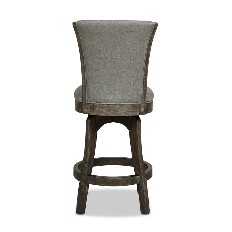 Henry Heathered Grey Oak 27" Swivel Counter Height Bar Stool