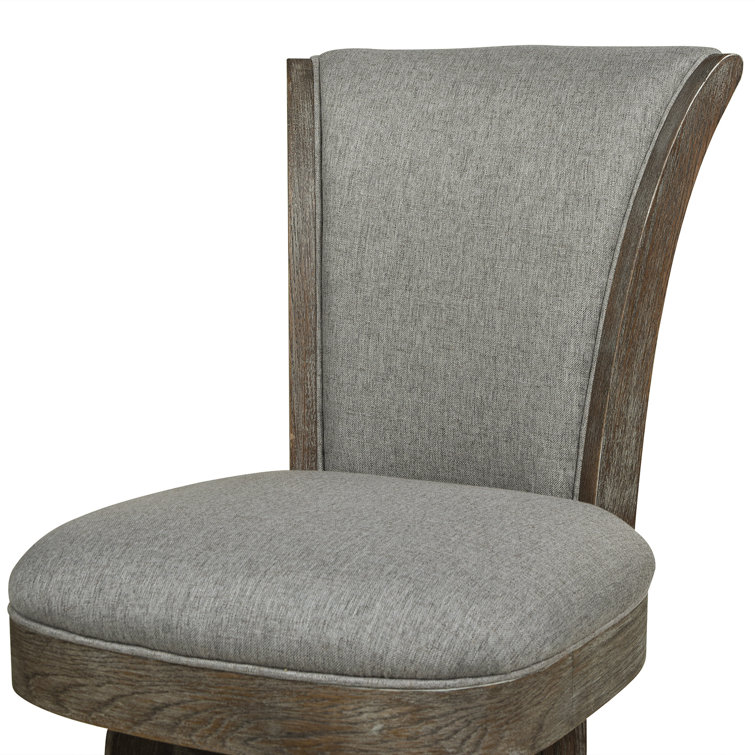 Henry Heathered Grey Oak 27" Swivel Counter Height Bar Stool