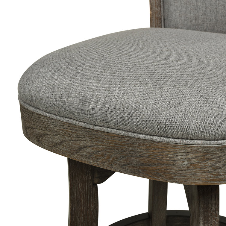 Henry Heathered Grey Oak 27" Swivel Counter Height Bar Stool