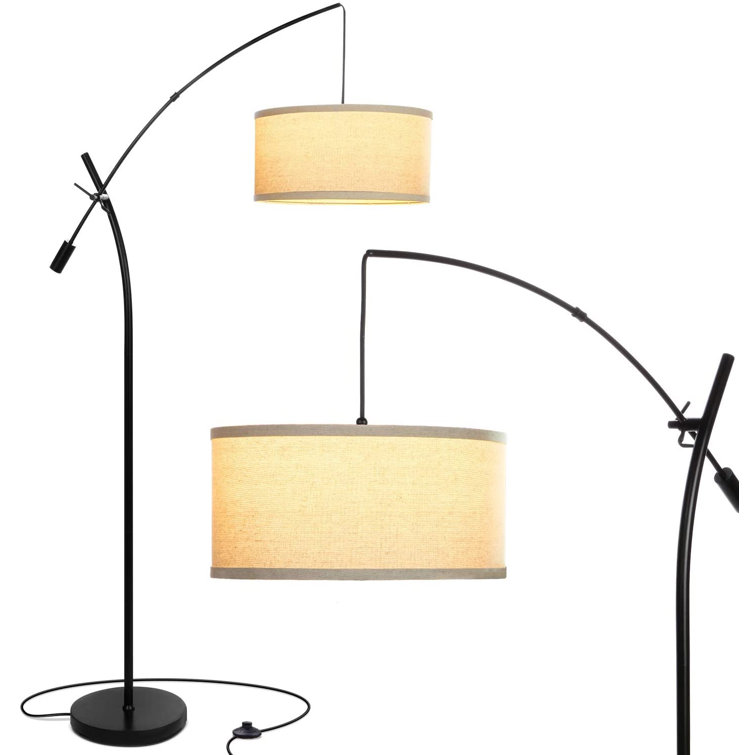 Brightech Grayson Modern Arc LED Floor Lamp - Adjustable Height, Black