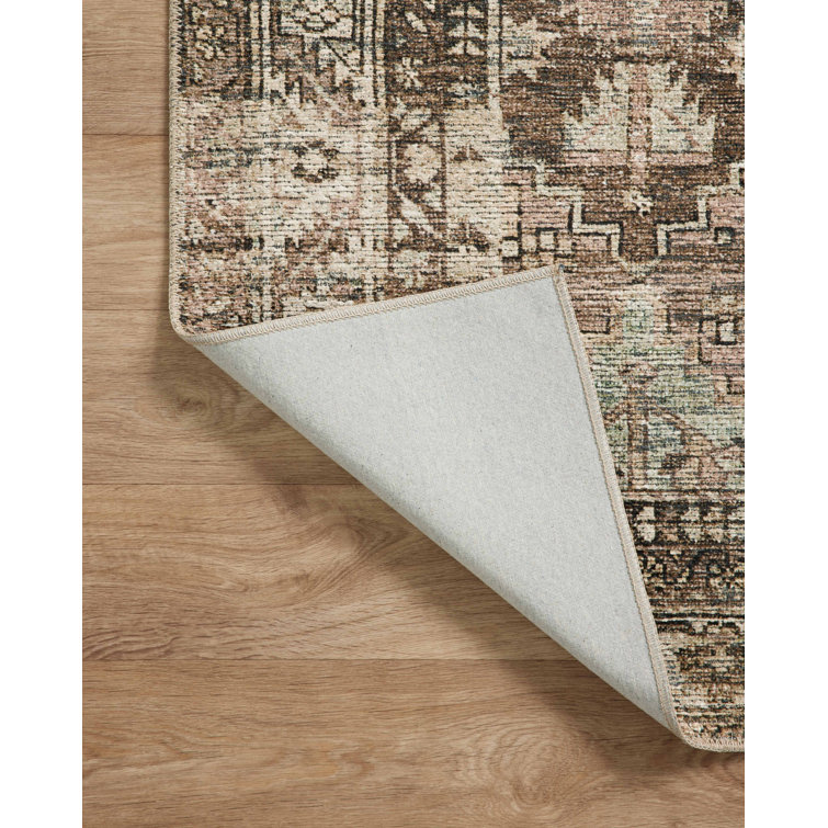 Billie Light Blue and Brown Synthetic Rectangular Rug