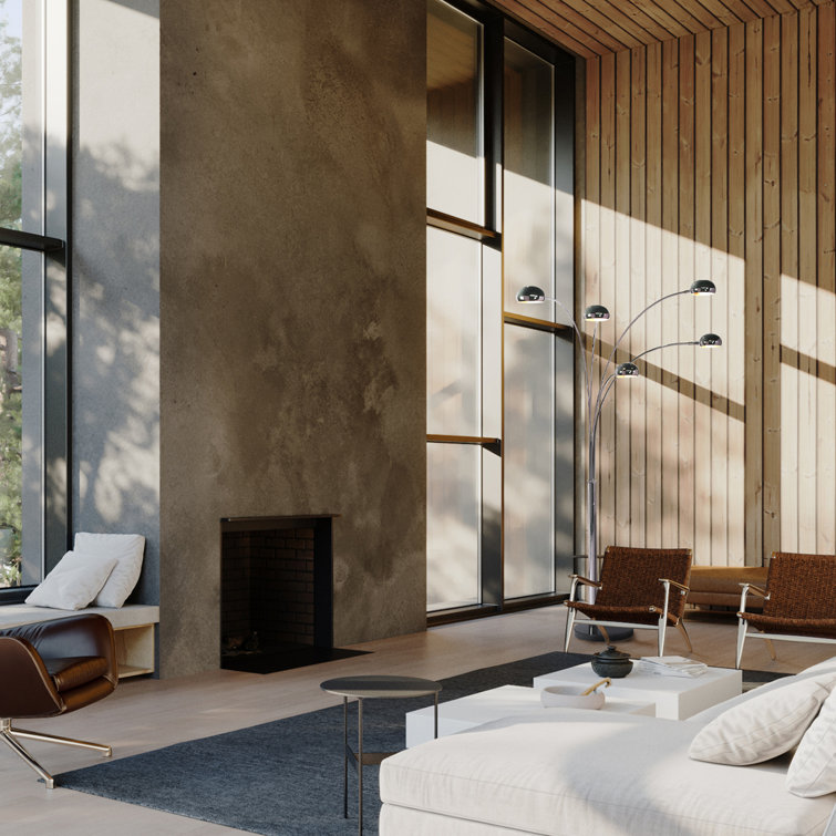 Black Nickel 5-Light Adjustable Arc Floor Lamp with Dimmer