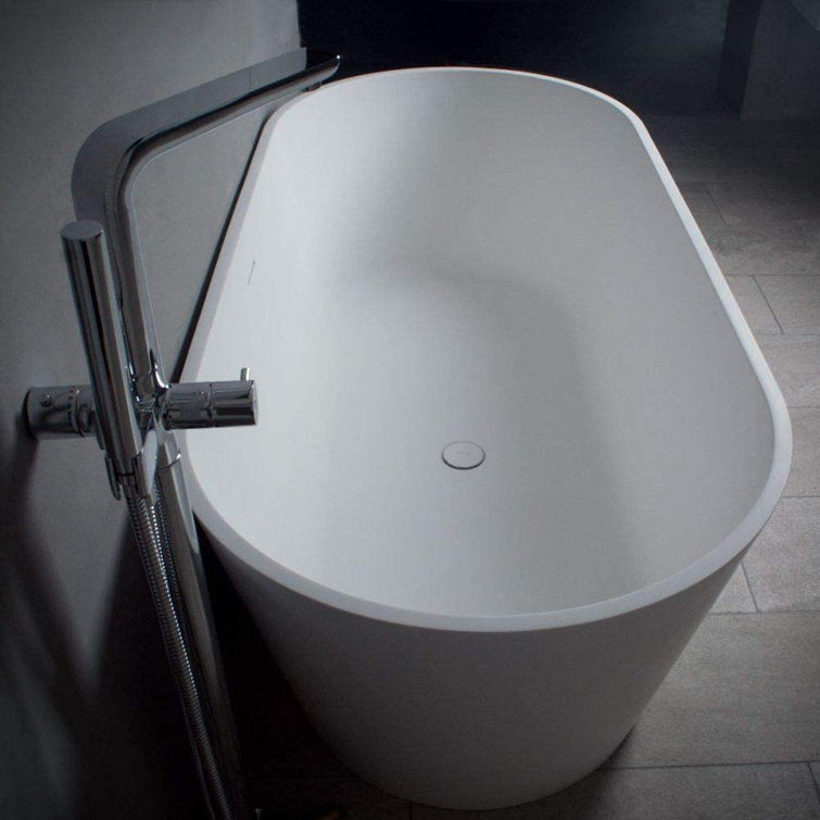59'' White Matte Solid Surface Freestanding Bathtub