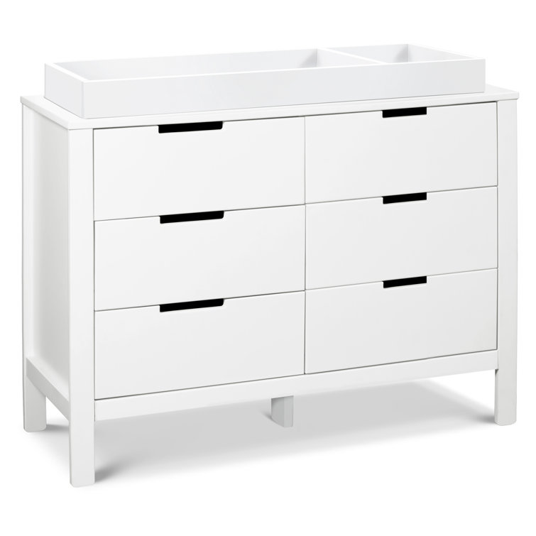 White Double Nursery 6-Drawer GREENGUARD Certified Dresser