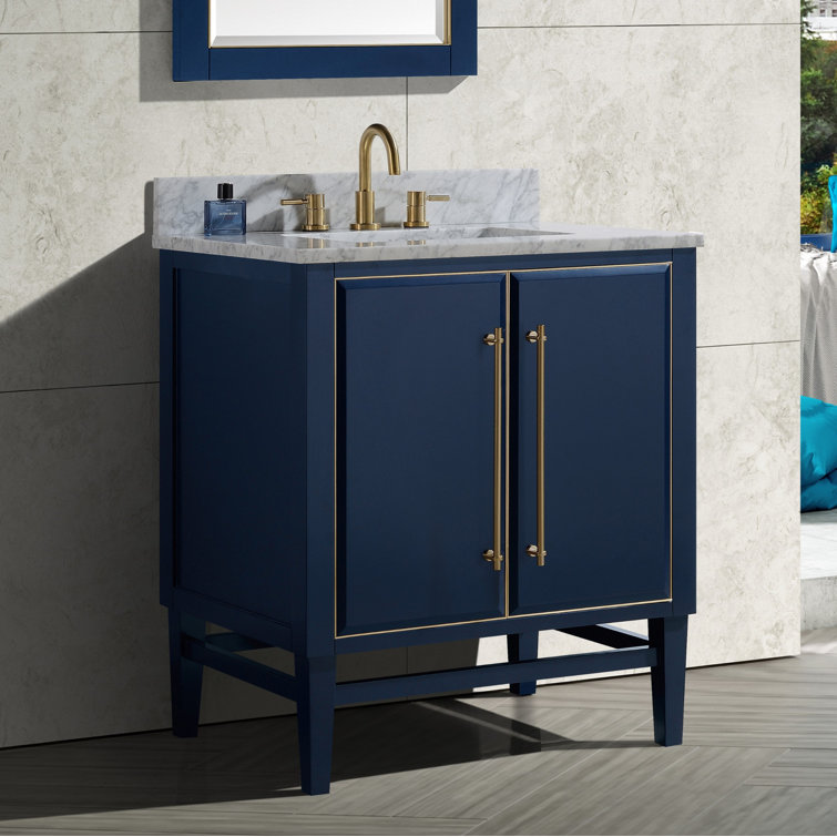 31'' Carrara White Marble Vanity Top with Ceramic Sink