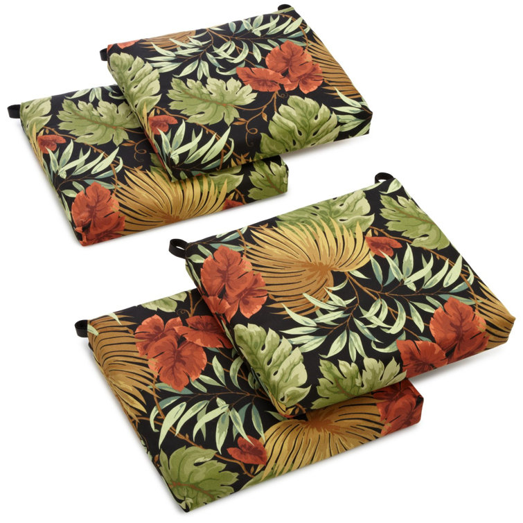Tropique Raven Patterned Outdoor Spun Polyester Chair Cushion Set