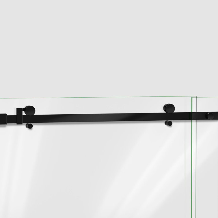 Matte Black Frameless Sliding Tub Door with Clear Glass