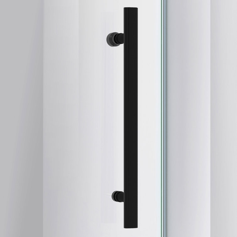 Matte Black Frameless Sliding Tub Door with Clear Glass