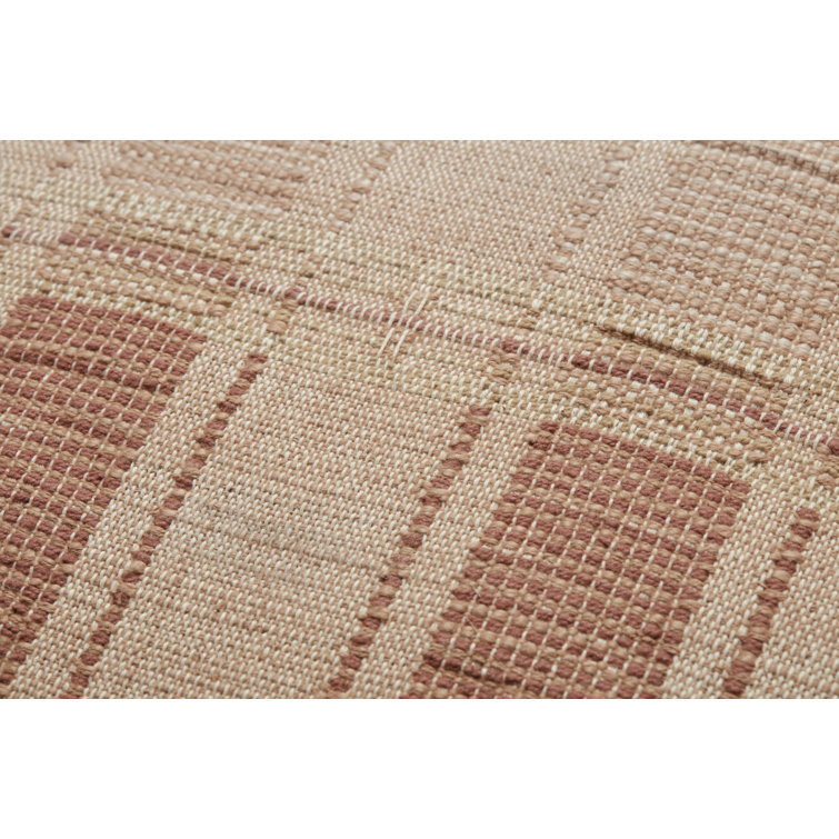Natural Rust Striped Cotton Throw Pillow Cover 22" x 22"