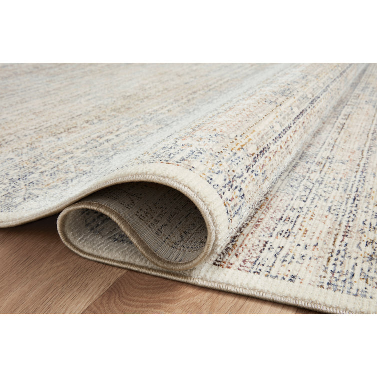 Zuma Ivory Multicolor Easy-Care Synthetic Runner Rug, 2'7" x 12'