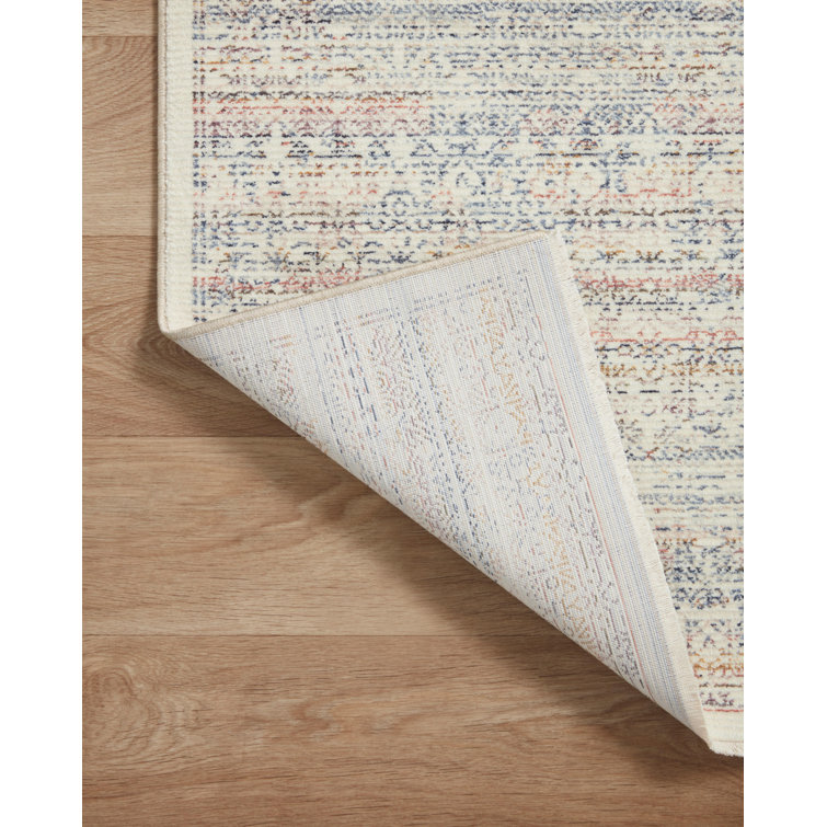 Zuma Ivory Multicolor Easy-Care Synthetic Runner Rug, 2'7" x 12'