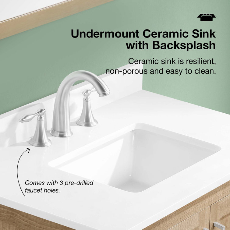 Pure White 30" Freestanding Bathroom Vanity with Sink