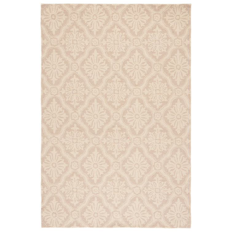 Reversible Creme Hand-Knotted Easy Care Synthetic Rug, 6' x 9'