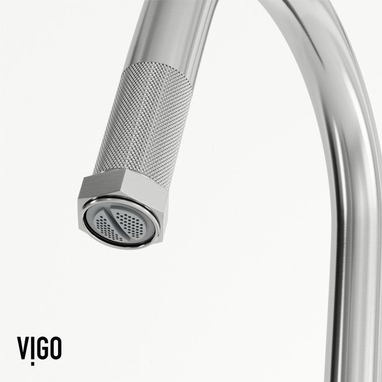 Hart Arched Stainless Steel Pull-Down Kitchen Faucet with Soap Dispenser