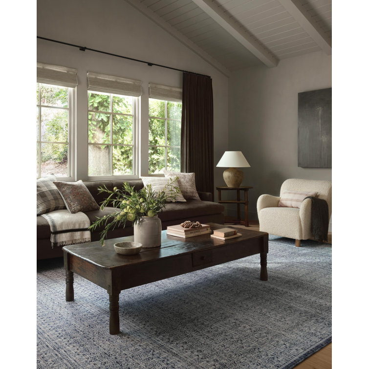 Amber Lewis Denim and Ivory Rectangular Synthetic Rug 11'6" x 15'7"