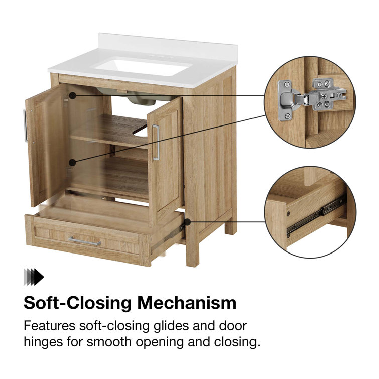 Pure White 30" Freestanding Bathroom Vanity with Sink