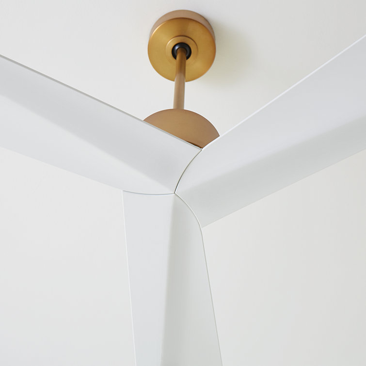 Adler 52" Burnished Brass and Matte White Ceiling Fan with Remote
